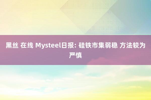 黑丝 在线 Mysteel日报: 硅铁市集弱稳 方法较为严慎