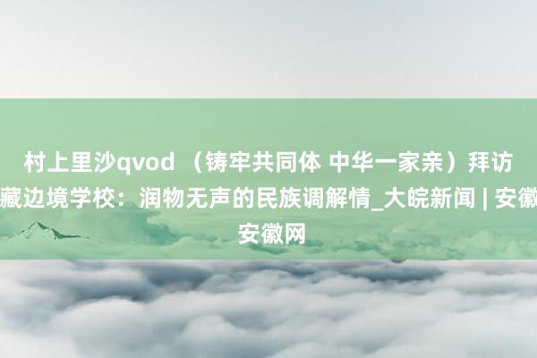 村上里沙qvod （铸牢共同体 中华一家亲）拜访西藏边境学校：润物无声的民族调解情_大皖新闻 | 安徽网