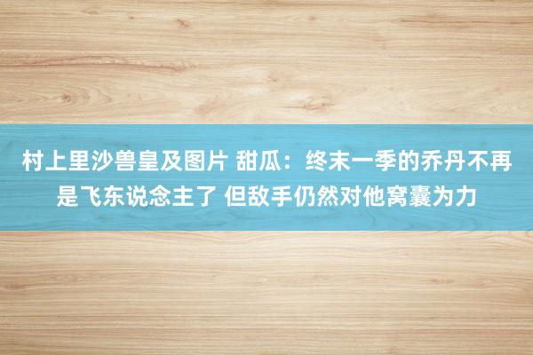 村上里沙兽皇及图片 甜瓜：终末一季的乔丹不再是飞东说念主了 但敌手仍然对他窝囊为力