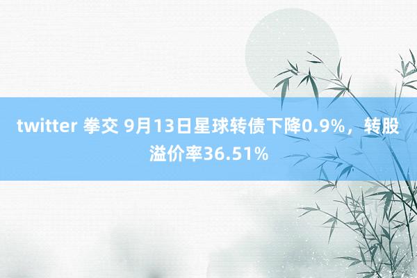 twitter 拳交 9月13日星球转债下降0.9%，转股溢价率36.51%