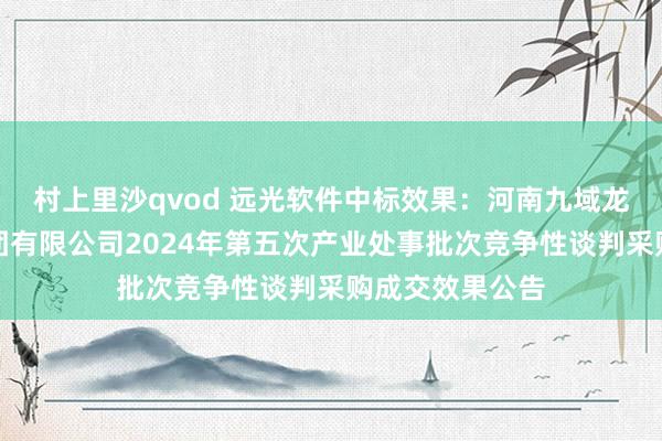 村上里沙qvod 远光软件中标效果：河南九域龙源电力发展集团有限公司2024年第五次产业处事批次竞争性谈判采购成交效果公告