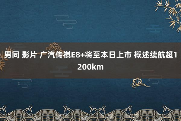 男同 影片 广汽传祺E8+将至本日上市 概述续航超1200km