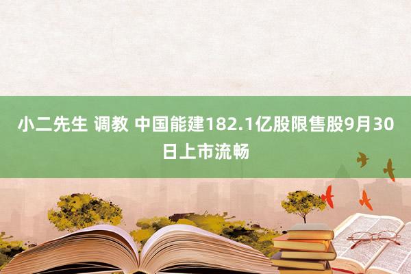 小二先生 调教 中国能建182.1亿股限售股9月30日上市流畅