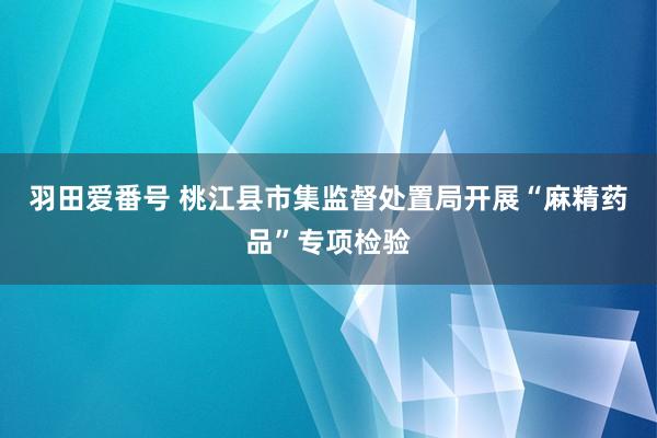 羽田爱番号 桃江县市集监督处置局开展“麻精药品”专项检验