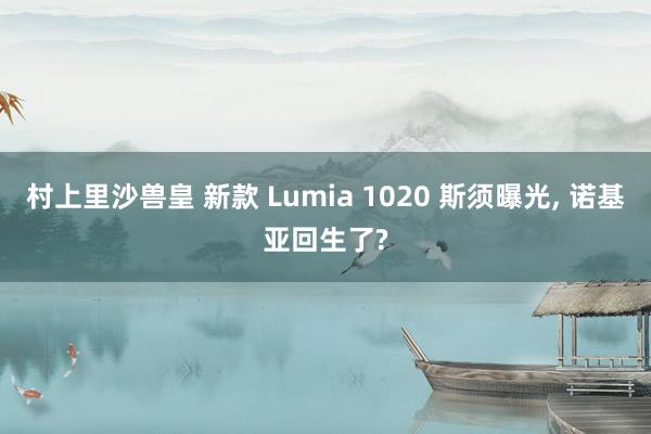 村上里沙兽皇 新款 Lumia 1020 斯须曝光， 诺基亚回生了?