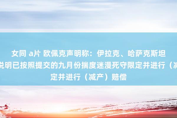 女同 a片 欧佩克声明称：伊拉克、哈萨克斯坦和俄罗斯说明已按照提交的九月份揣度迷漫死守限定并进行（减产）赔偿