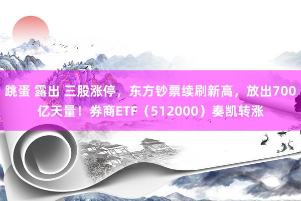 跳蛋 露出 三股涨停，东方钞票续刷新高，放出700亿天量！券商ETF（512000）奏凯转涨