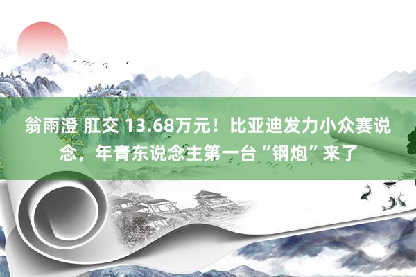 翁雨澄 肛交 13.68万元！比亚迪发力小众赛说念，年青东说念主第一台“钢炮”来了