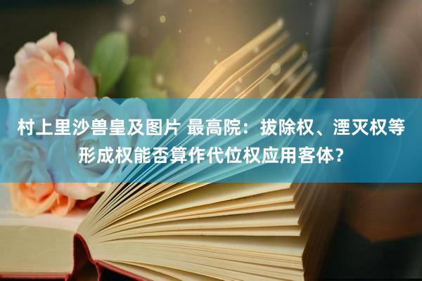 村上里沙兽皇及图片 最高院：拔除权、湮灭权等形成权能否算作代位权应用客体？