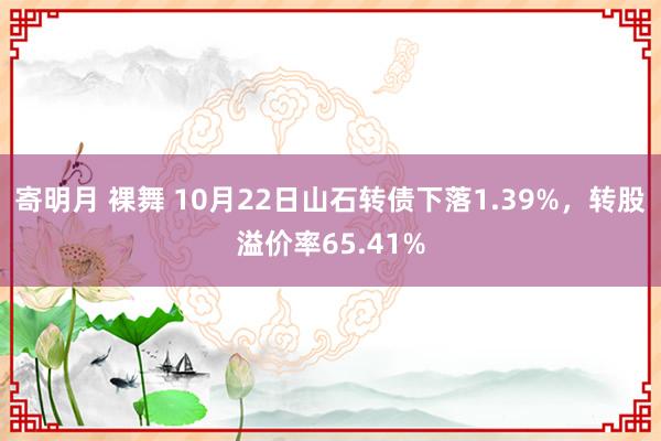 寄明月 裸舞 10月22日山石转债下落1.39%，转股溢价率65.41%