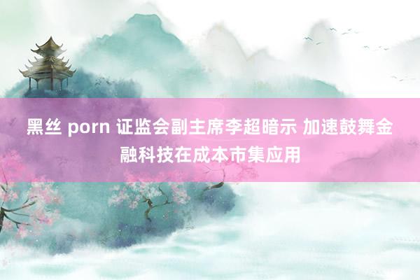 黑丝 porn 证监会副主席李超暗示 加速鼓舞金融科技在成本市集应用