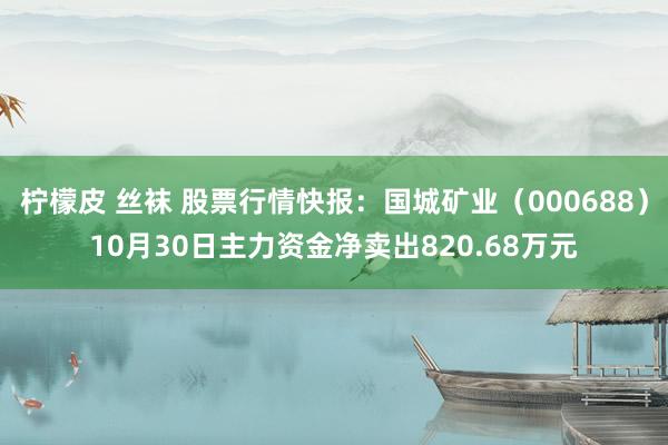 柠檬皮 丝袜 股票行情快报：国城矿业（000688）10月30日主力资金净卖出820.68万元