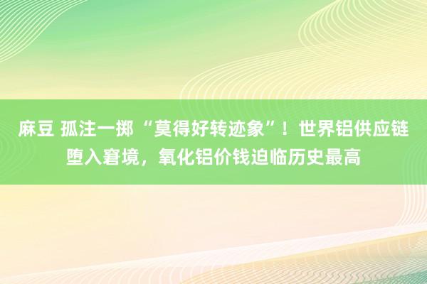 麻豆 孤注一掷 “莫得好转迹象”！世界铝供应链堕入窘境，氧化铝价钱迫临历史最高