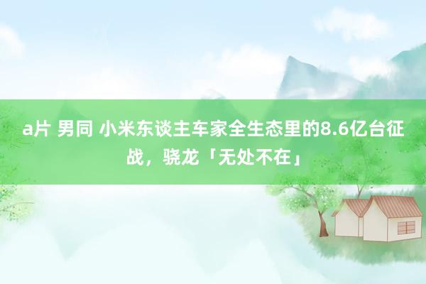 a片 男同 小米东谈主车家全生态里的8.6亿台征战，骁龙「无处不在」