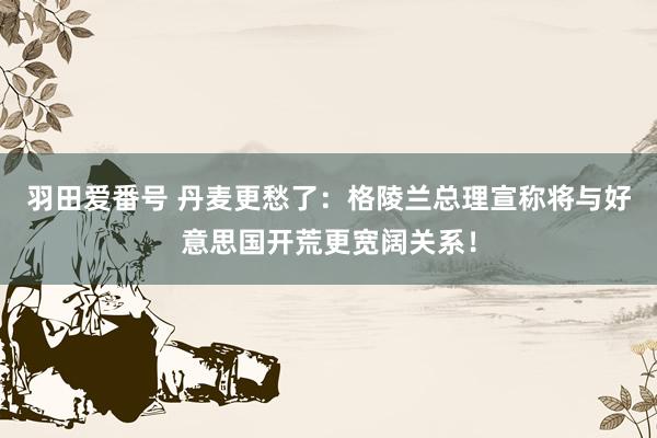 羽田爱番号 丹麦更愁了：格陵兰总理宣称将与好意思国开荒更宽阔关系！