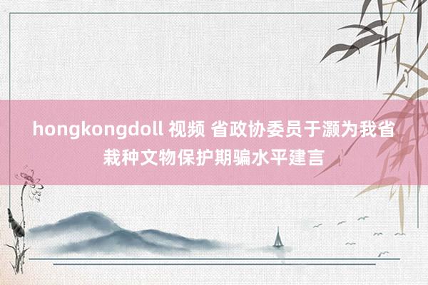 hongkongdoll 视频 省政协委员于灏为我省栽种文物保护期骗水平建言